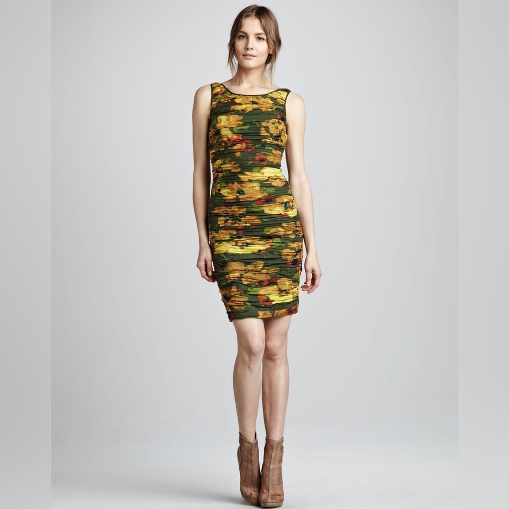 NWT RACHEL ZOE Women’s Silk Jasmine Maddy Floral Ruched Dress MSRP $450.00 Sz 2